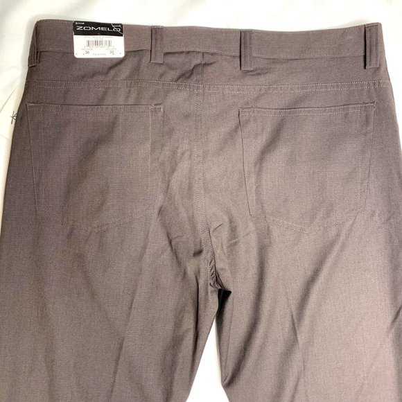 Zomelo Mens Suit Pants Slim Fit Brown Size 36 - Picture 6 of 10
